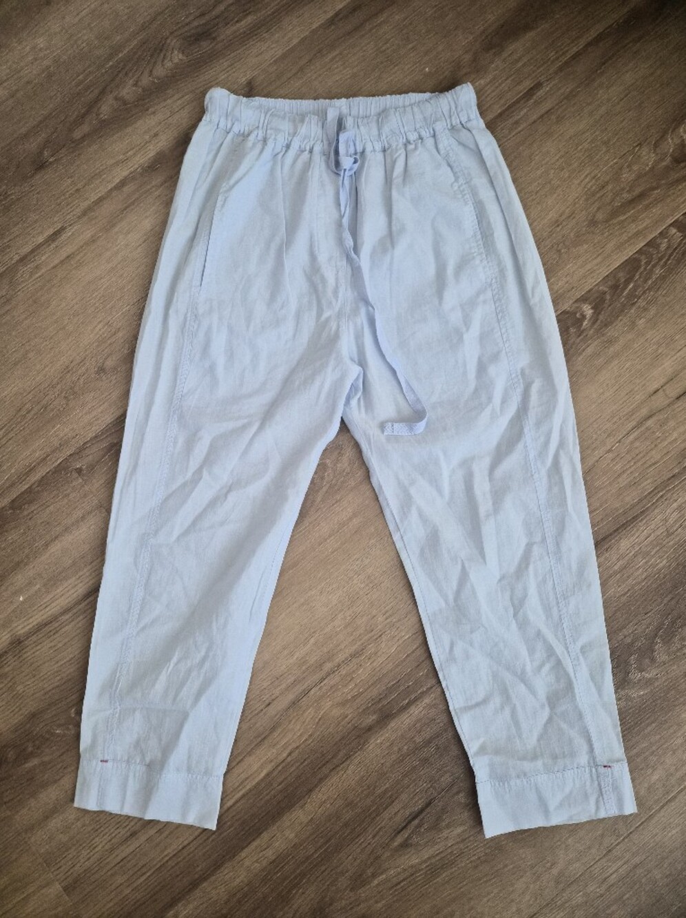 XiRENA Pale Blue Cotton Elastic-Waist Pants XS